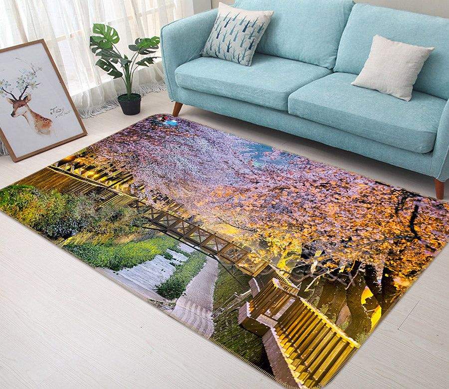 3D Cherry Tree 66058 Non Slip Rug Mat