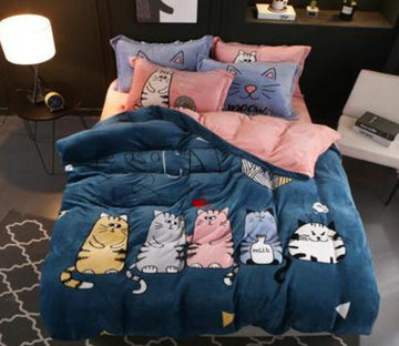 3D Cat 17011 Bed Pillowcases Quilt