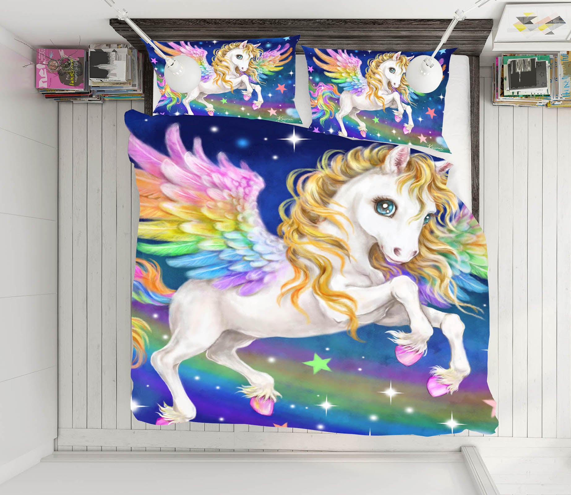 3D Fantasy Unicorn 5847 Kayomi Harai Bedding Bed Pillowcases Quilt Cover Duvet Cover