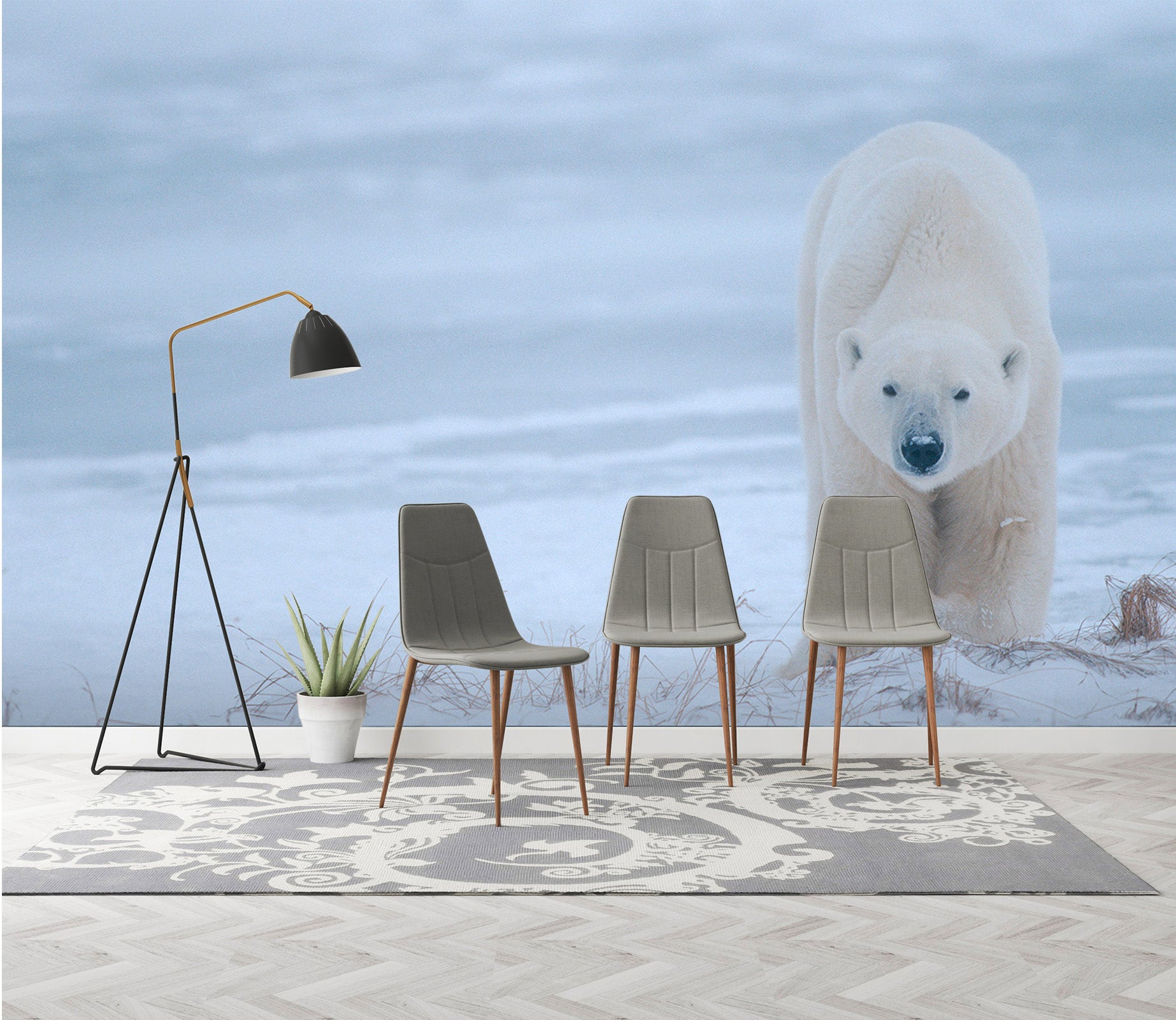 3D Polar Bear 306 Wall Murals