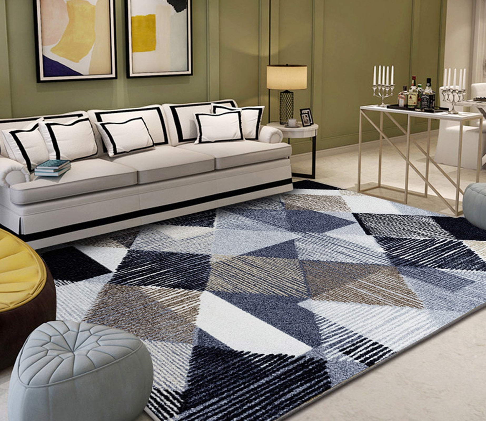3D Colored Geometric Pattern WG550 Non Slip Rug Mat Mat AJ Creativity Home 