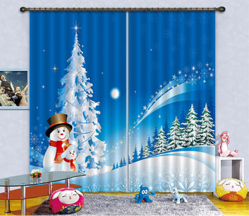 3D Snowflake Christmas Tree 56 Curtains Drapes Curtains AJ Creativity Home 