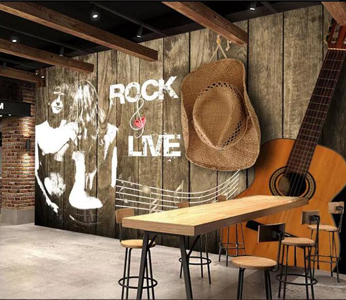 3D Guitar Hat 907 Wall Murals Wallpaper AJ Wallpaper 2 