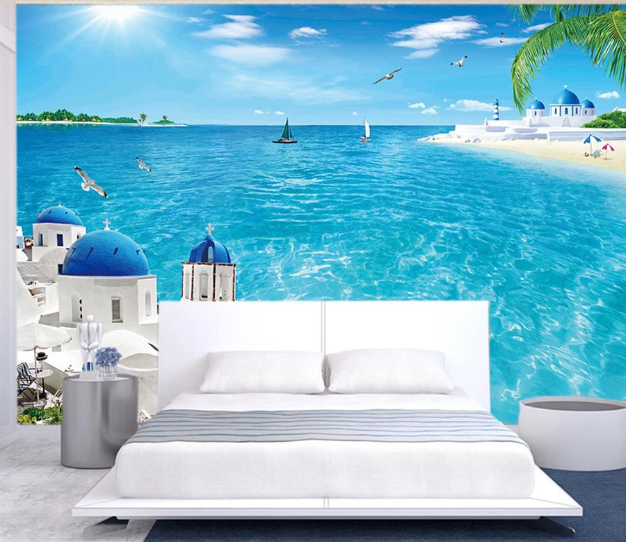 3D Aegean Sea WC142 Wall Murals
