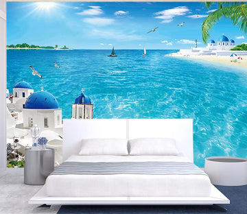 3D Aegean Sea WC142 Wall Murals