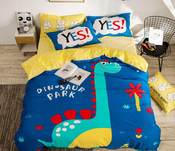3D Cartoon Colorful Dinosaur 7132 Bed Pillowcases Quilt