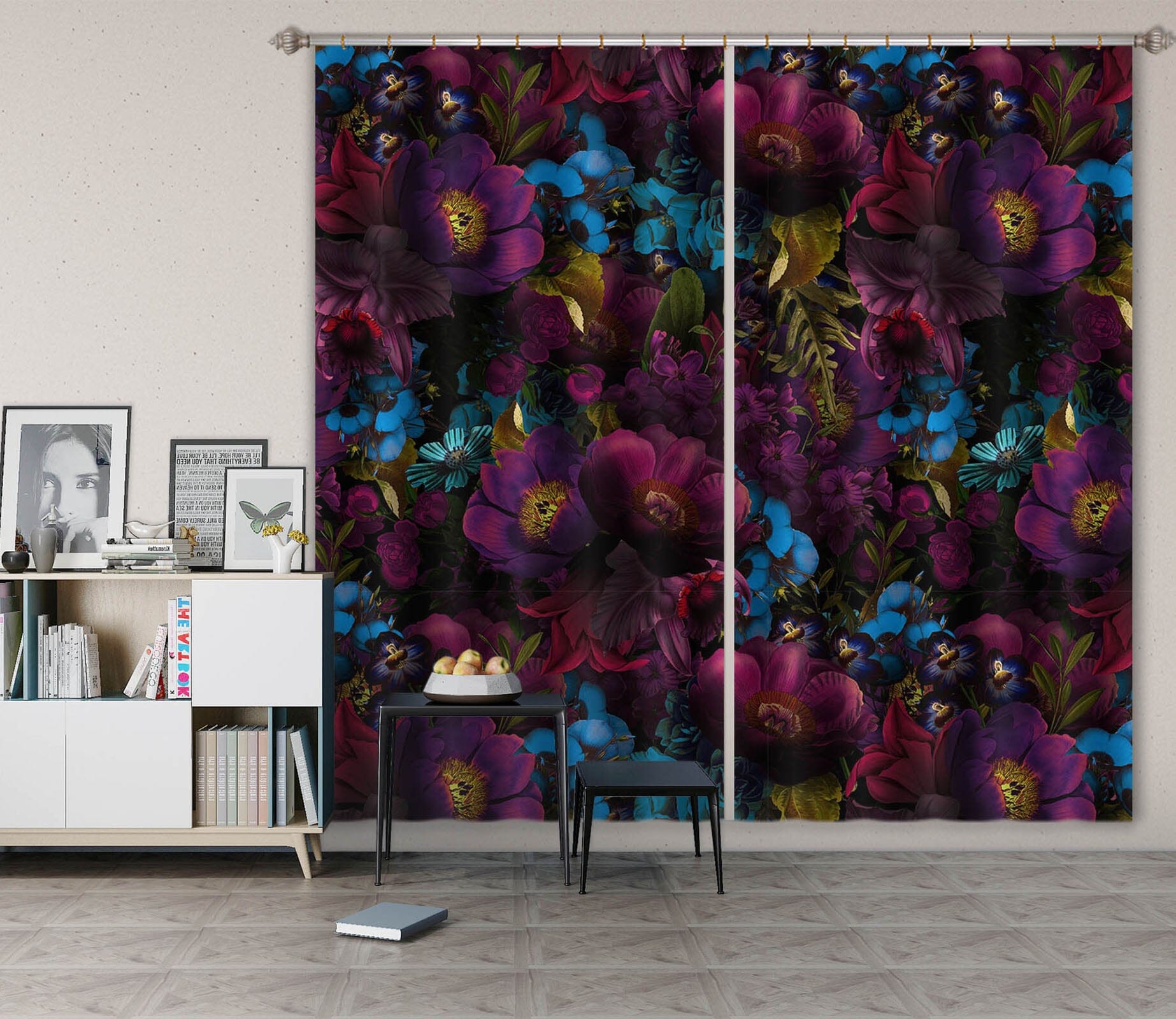 3D Color Night 105 Uta Naumann Curtain Curtains Drapes Curtains AJ Creativity Home 