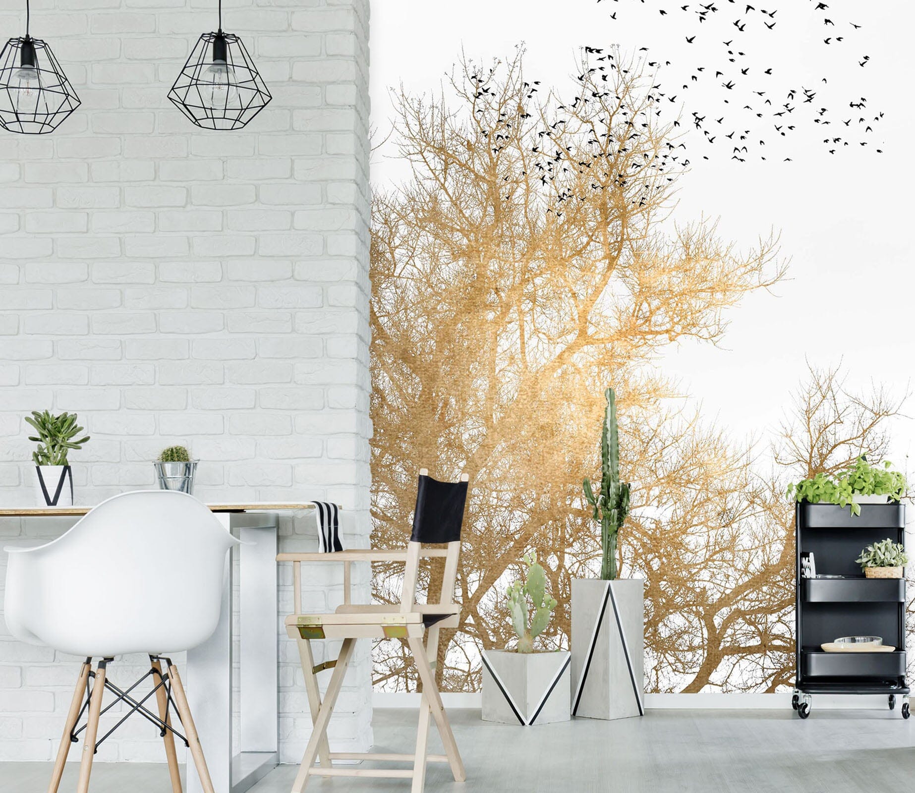 3D Golden Forest 1450 Boris Draschoff Wall Mural Wall Murals Wallpaper AJ Wallpaper 2 