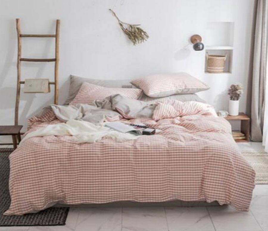 3D Pink Small Lattice 15061 Bed Pillowcases Quilt