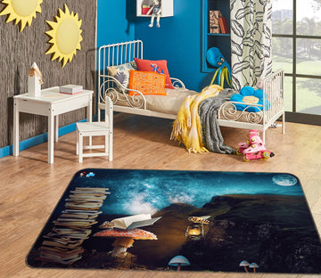 3D Mushroom Book 5119 Beth Sheridan Rug Non Slip Rug Mat