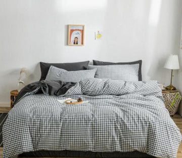 3D Light Gray Grid 15043 Bed Pillowcases Quilt