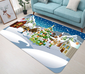 3D Country Kid Tree 031 Non Slip Rug Mat Mat AJ Creativity Home 