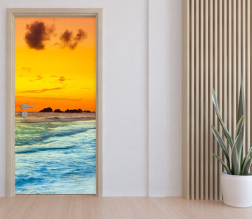 3D Sea Sunset Glow 22015 Door Mural