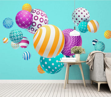 3D Colored Balls WC001 Wall Murals Wallpaper AJ Wallpaper 2 