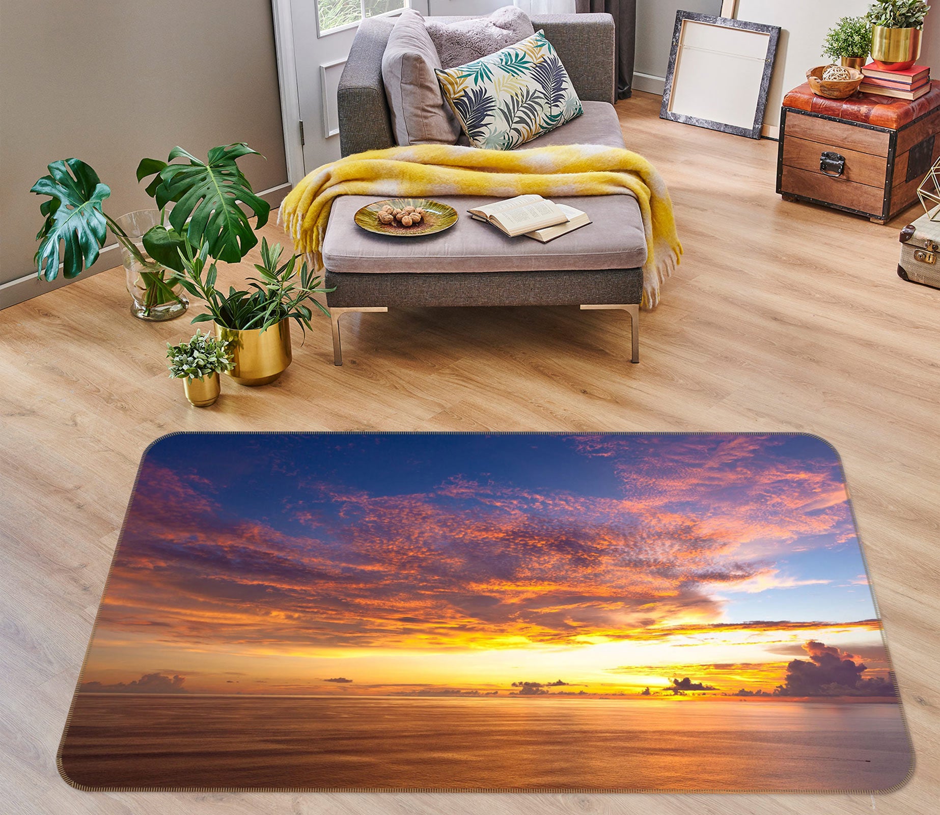 3D Sky Clouds 75236 Non Slip Rug Mat