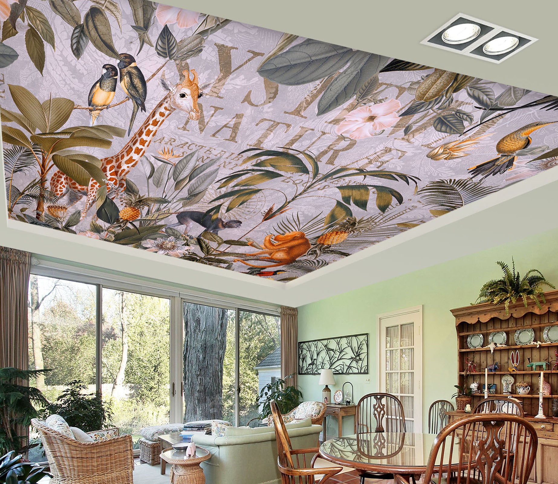 3D Tropical Leaves 5269 Andrea Haase Ceiling Wallpaper Murals