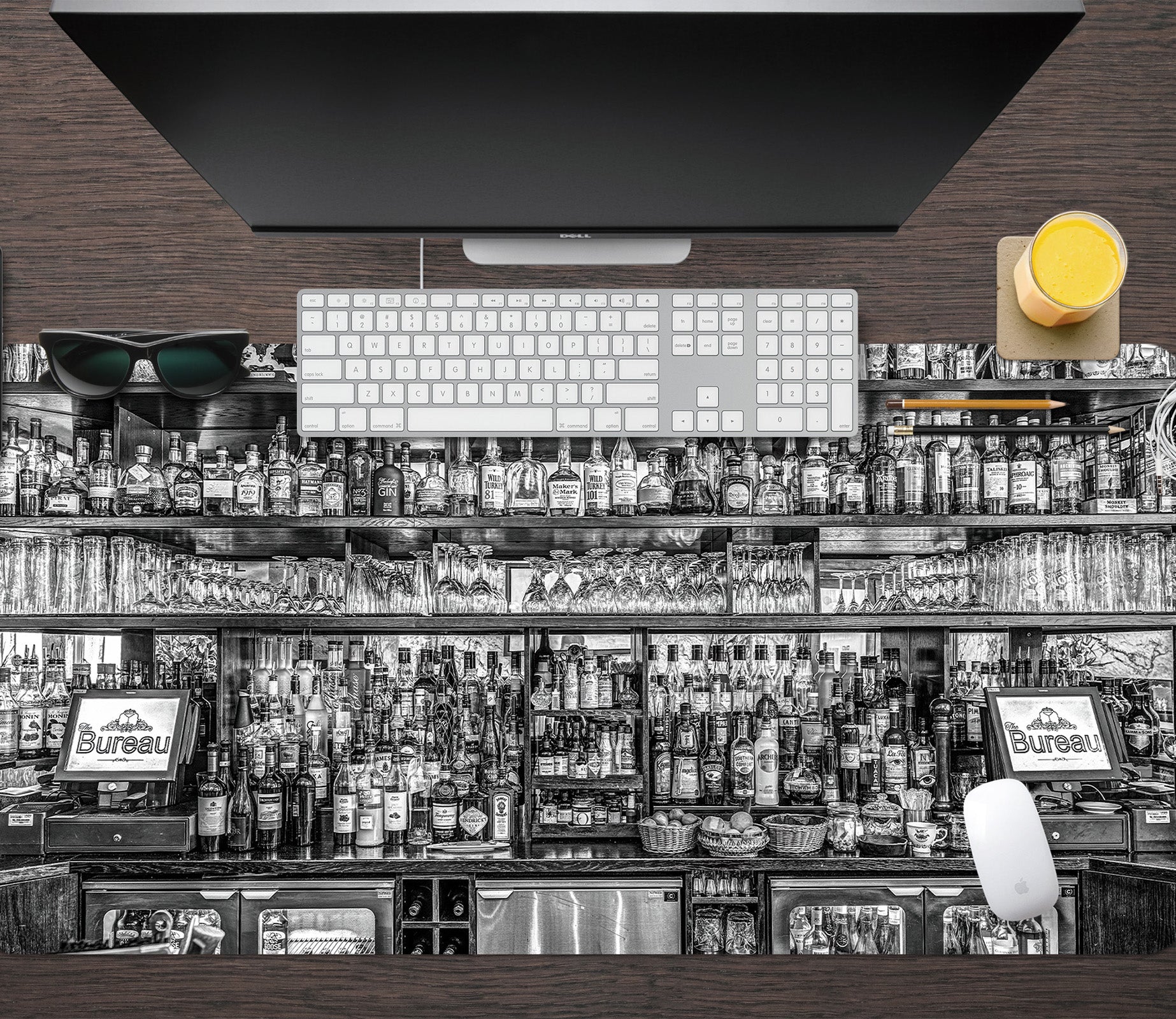 3D Red Wine Shelf 7738 Assaf Frank Desk Mat