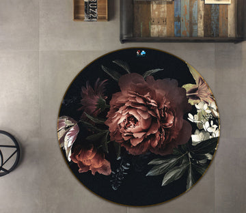 3D Flower 71135 Round Non Slip Rug Mat