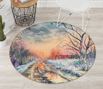 3D Path 71159 Round Non Slip Rug Mat