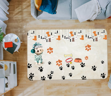 3D Dog Footprints 77064 Non Slip Rug Mat