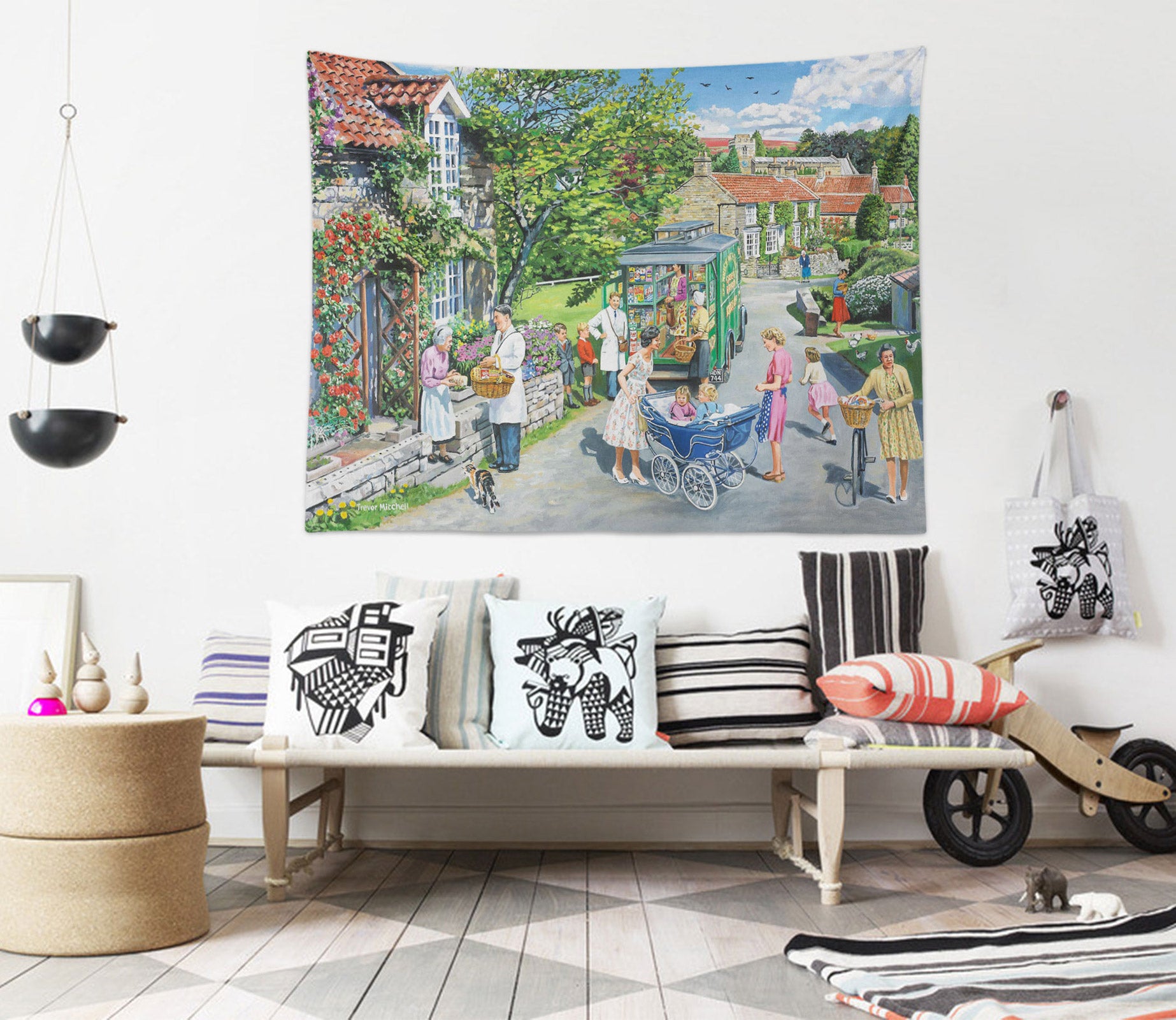 3D House Alley People 11291 Trevor Mitchell Tapestry Hanging Cloth Hang