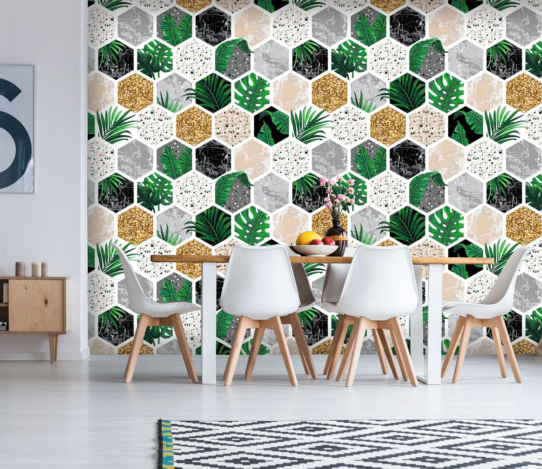 3D Hexagon Natural Pattern 85 Wallpaper AJ Wallpaper 