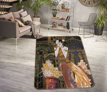 3D Women Flower 33229 Non Slip Rug Mat