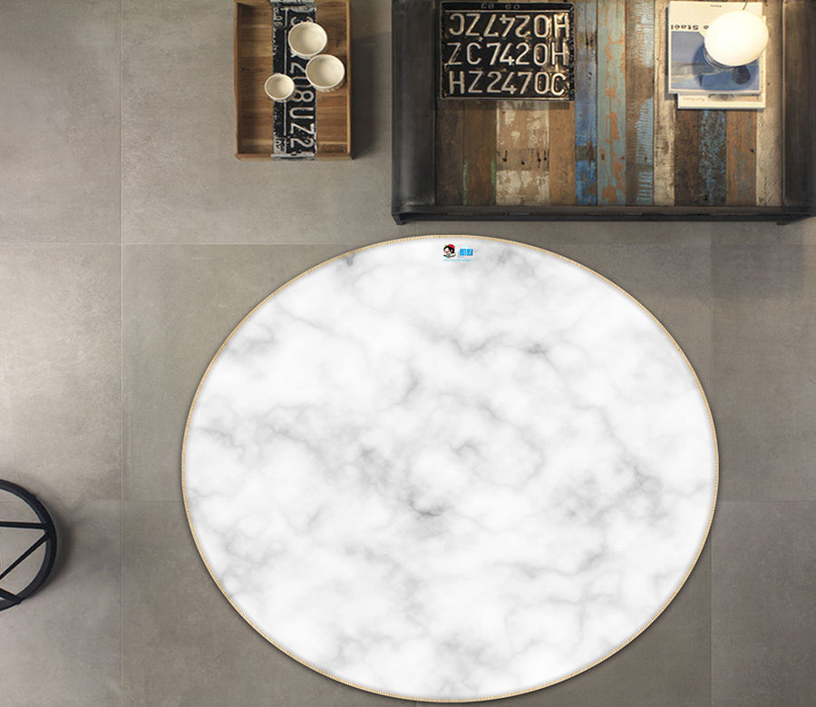 3D Light Grey 64058 Round Non Slip Rug Mat