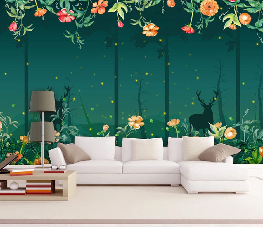 3D Night Garden WC067 Wall Murals Wallpaper AJ Wallpaper 2 
