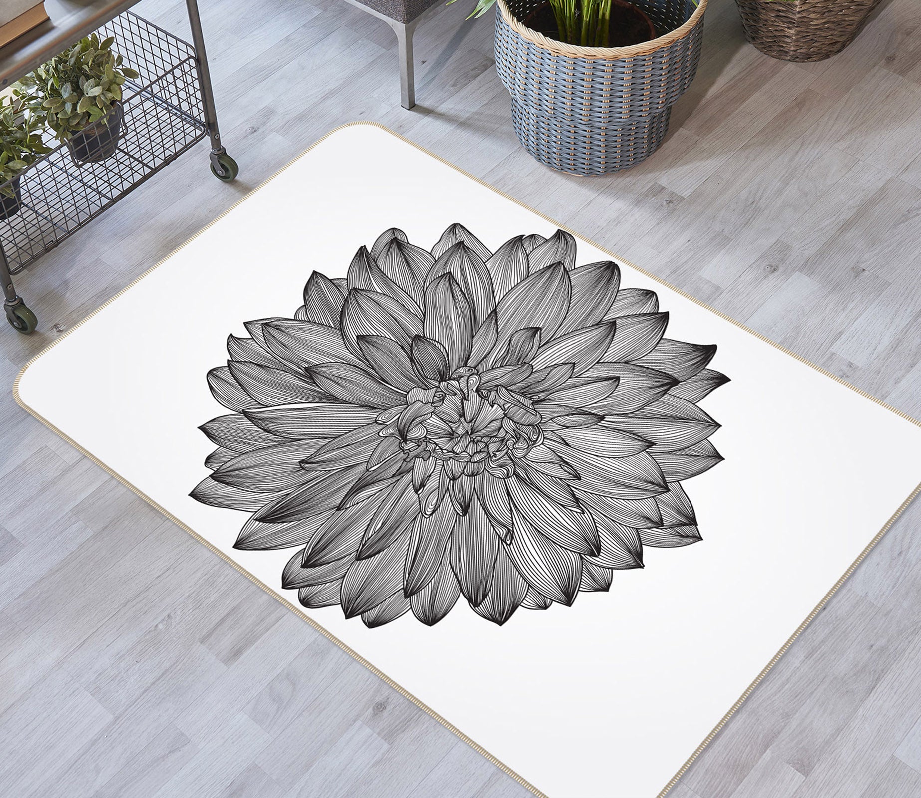 3D Flowers 34237 Non Slip Rug Mat