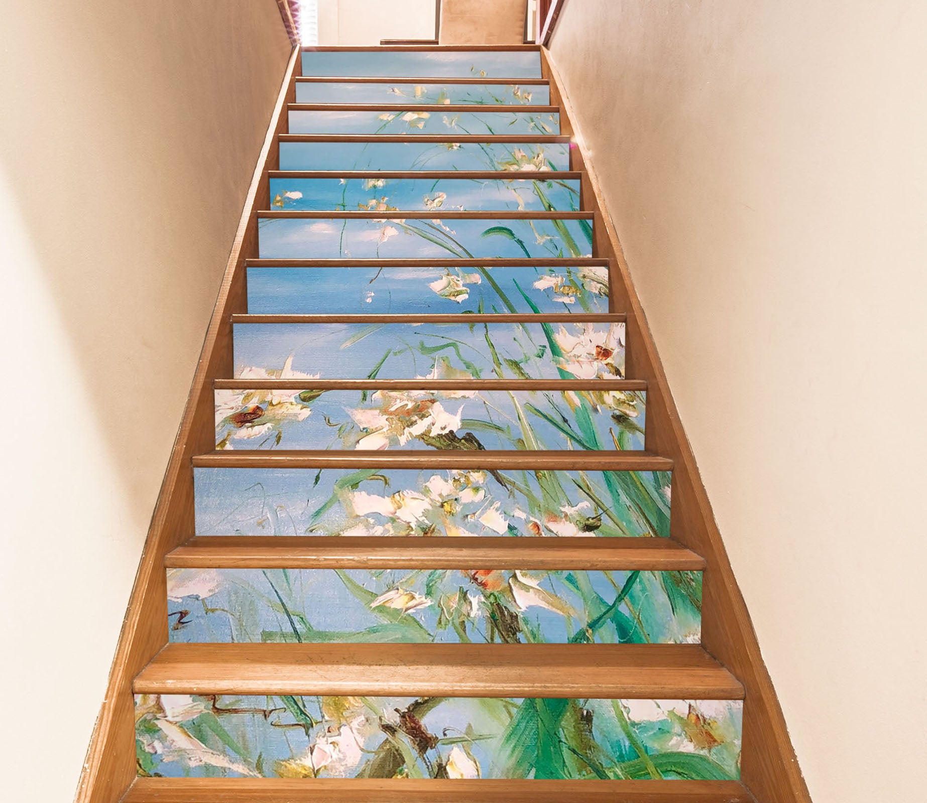 3D Sky White Daisy 2017 Skromova Marina Stair Risers