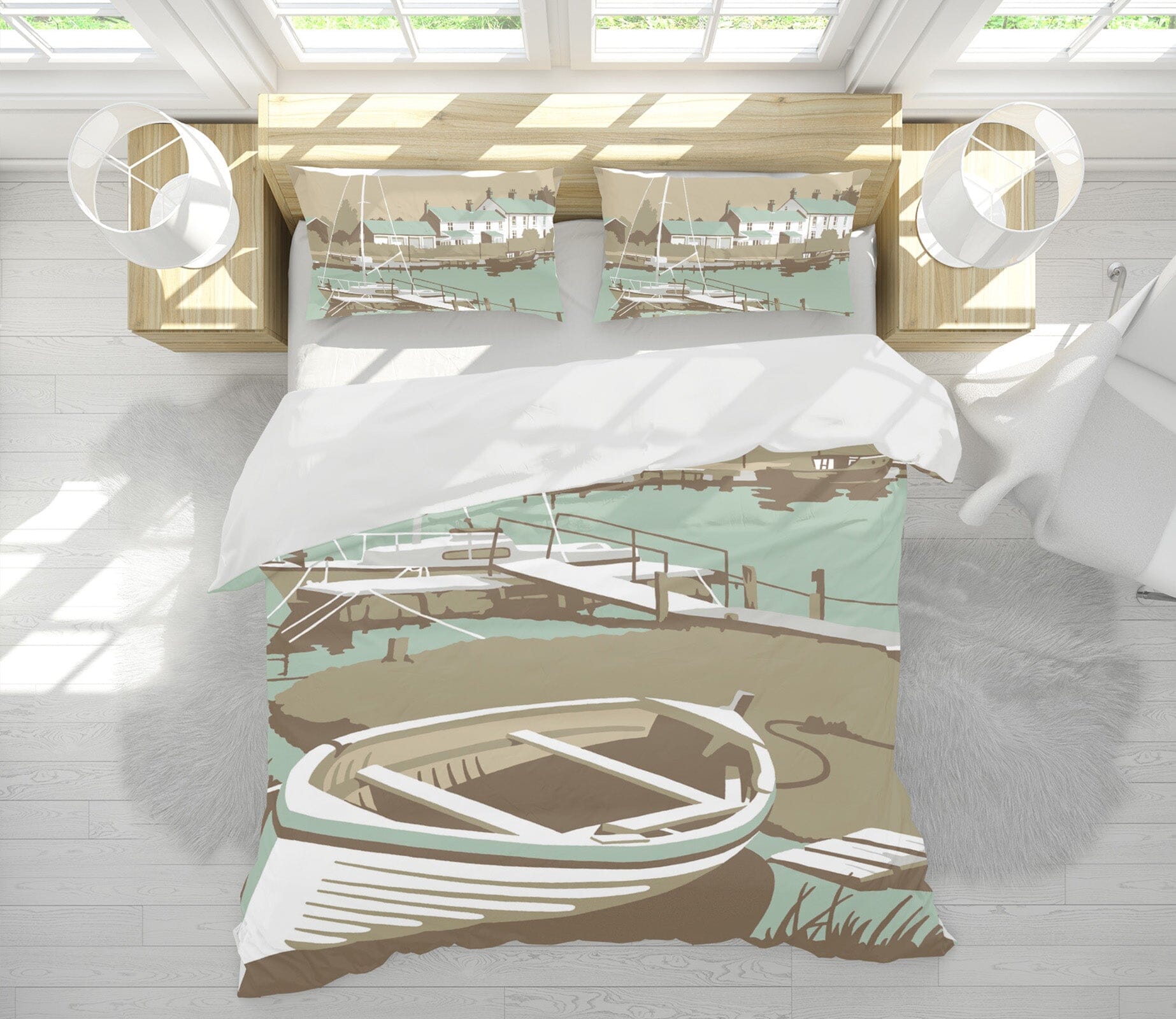 3D Southwold Harbour 2060 Steve Read Bedding Bed Pillowcases Quilt Quiet Covers AJ Creativity Home 