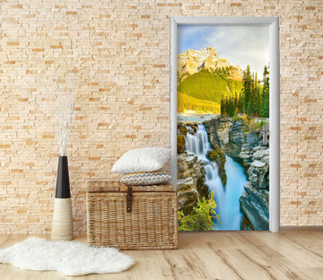 3D Mountain Waterfall 24137 Door Mural