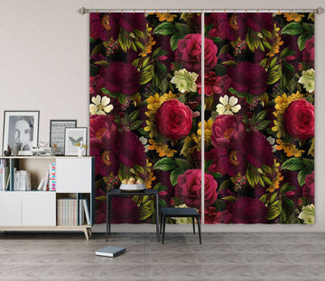 3D Vintage Roses 037 Uta Naumann Curtain Curtains Drapes Curtains AJ Creativity Home 