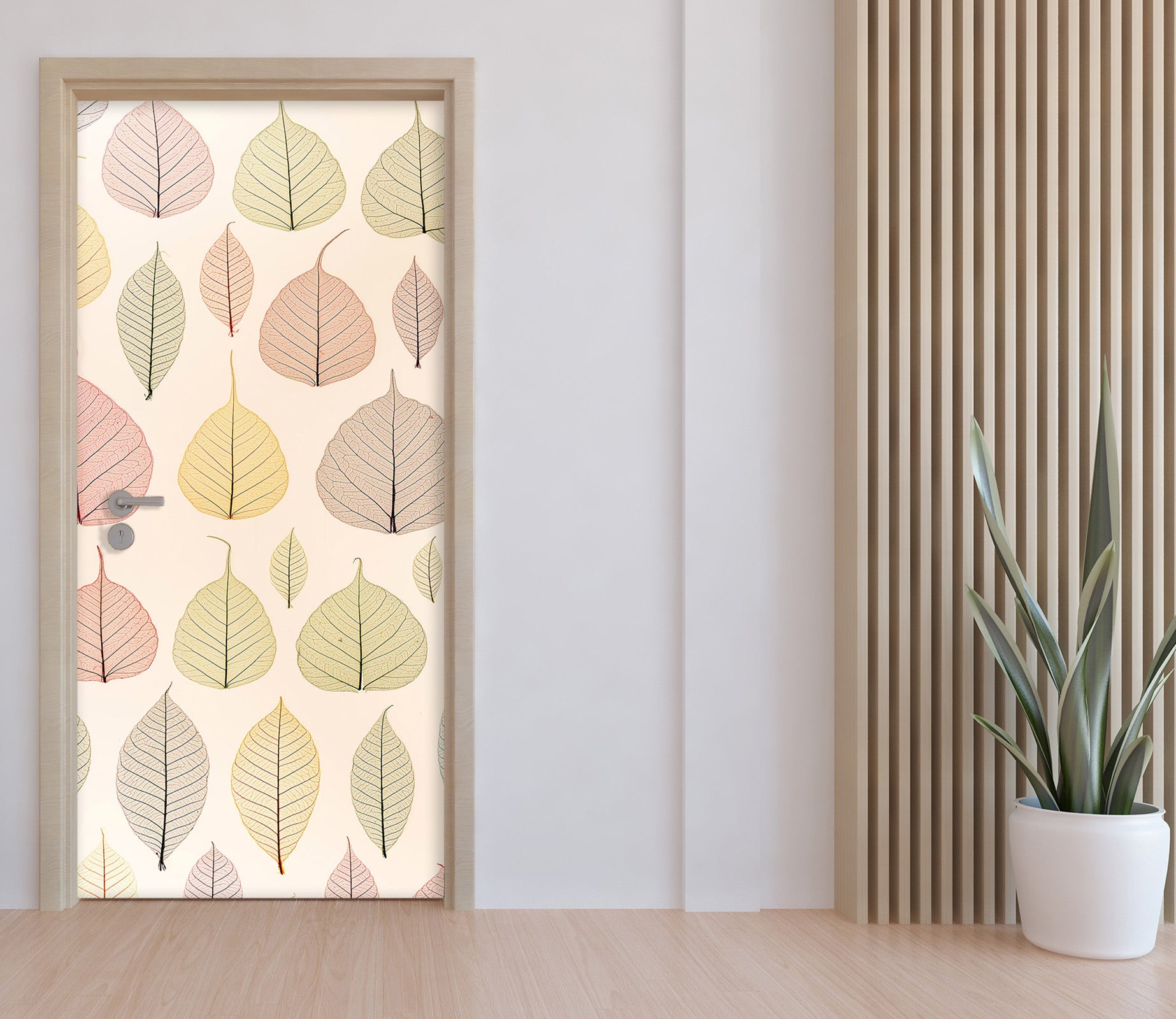 3D Leaf Pattern 10749 Assaf Frank Door Mural