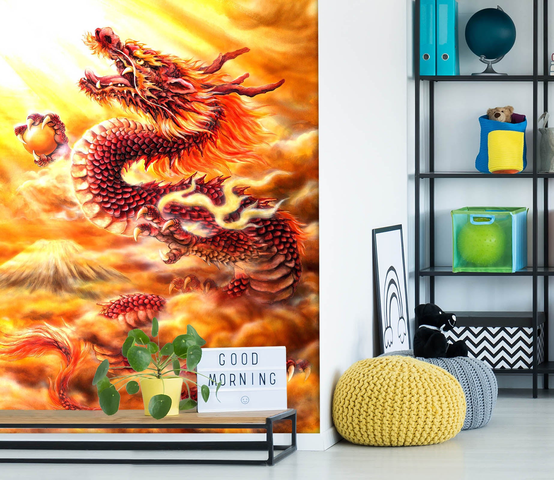 3D Red Dragon 5567 Kayomi Harai Wall Mural Wall Murals