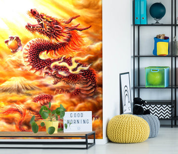 3D Red Dragon 5567 Kayomi Harai Wall Mural Wall Murals