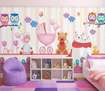 3D Bear Stroller 1930 Wall Murals Wallpaper AJ Wallpaper 2 