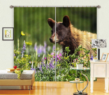 3D Bear Cub 044 Kathy Barefield Curtain Curtains Drapes Curtains AJ Creativity Home 