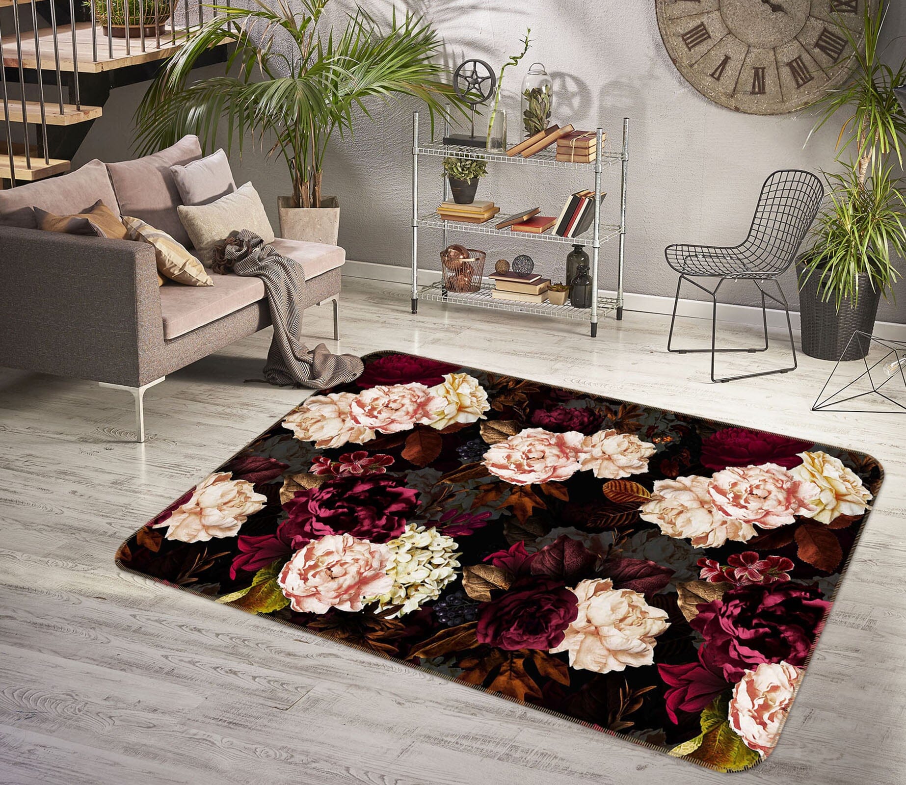 3D Bright Peony 134 Uta Naumann Rug Non Slip Rug Mat Mat AJ Creativity Home 
