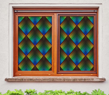 3D Gradient Pattern 371 Window Film Print Sticker Cling Stained Glass UV Block