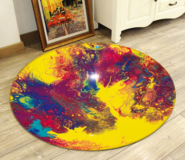 3D Colorful Pattern 40015 Valerie Latrice Rug Round Non Slip Rug Mat