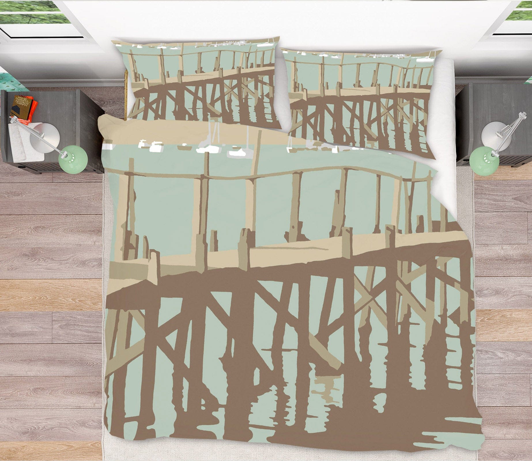 3D Sanbanks Evening Hill Pier 2048 Steve Read Bedding Bed Pillowcases Quilt Quiet Covers AJ Creativity Home 