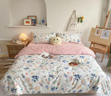 3D Floral Pattern 16093 Bed Pillowcases Quilt
