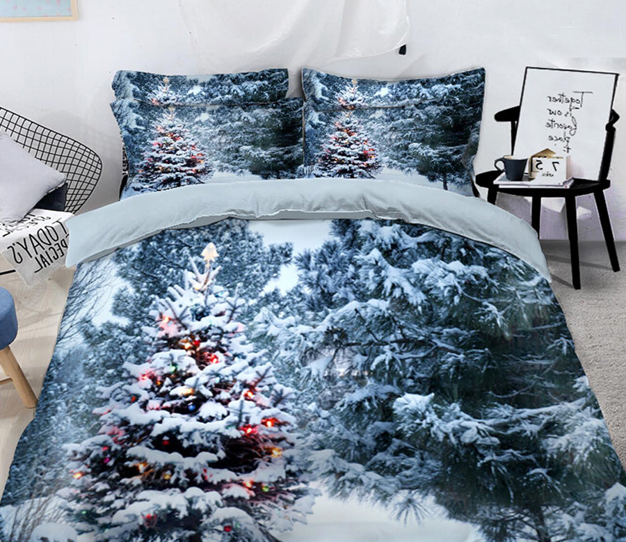 3D Snow Tree 45211 Christmas Quilt Duvet Cover Xmas Bed Pillowcases