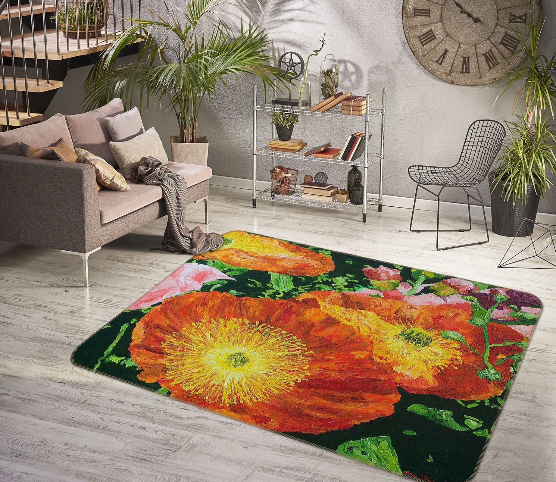 3D Yellow Flower 1038 Allan P. Friedlander Rug Non Slip Rug Mat Mat AJ Creativity Home 