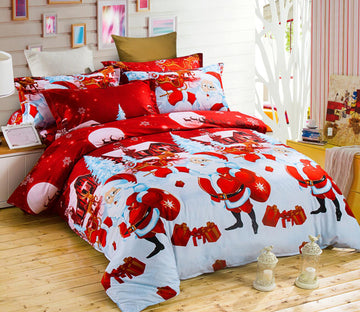 3D Santa Claus Pattern 45227 Christmas Quilt Duvet Cover Xmas Bed Pillowcases