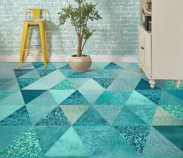 3D Green Triangle Pattern 102117 Andrea Haase Floor Mural