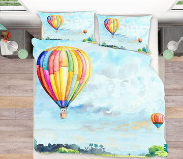 3D Hot Air Balloon 60137 Bed Pillowcases Quilt