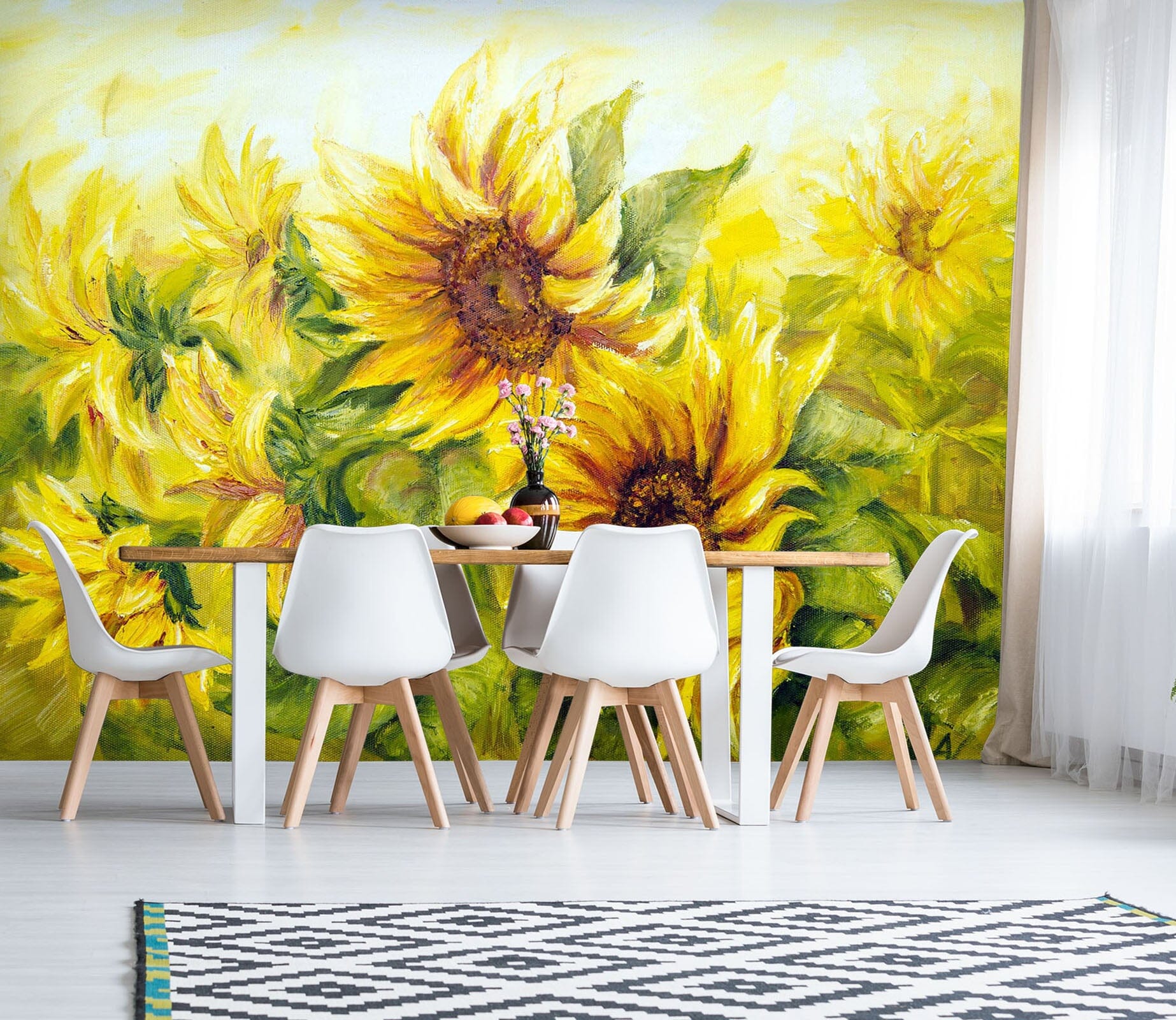 3D Oil Painting Sunflower 144 Wall Murals Wallpaper AJ Wallpaper 2 